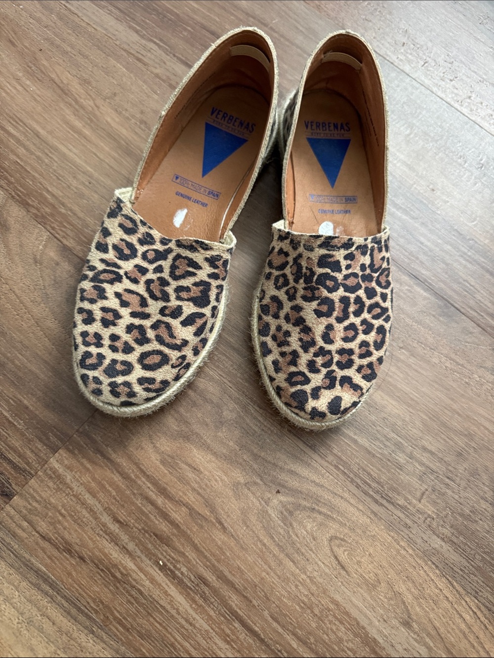 Verbenas Leopard Print Espadrille Flats - Tan/Black